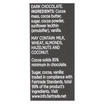 Divine - Bar Dark Chocolate 85% - Case Of 12 - 3 Oz - Maras Green