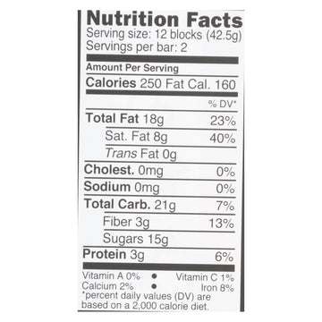 Divine - Bar Dark Chocolate Hazelnut Trffl - Case Of 12 - 3 Oz - Maras Green