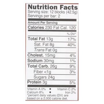 Divine - Bar Milk Chocolate - Case Of 12 - 3 Oz - Maras Green