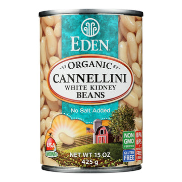 Eden Foods Organic Cannellini White Kidney Beans - Case Of 12 - 15 Oz. - Maras Green