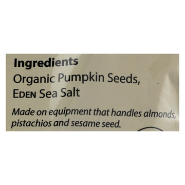 Eden Foods Organic Pumpkin Seeds - Dry Roasted - Case Of 15 - 4 Oz. - Maras Green