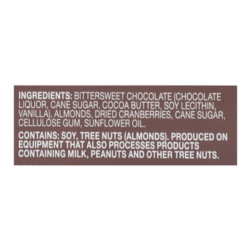 Endangered Species Natural Chocolate Bars - Dark Chocolate - 72 Percent Cocoa - Cranberries And Almonds - 3 Oz Bars - Case Of 12 - Maras Green