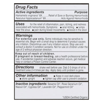 Forces Of Nature Hemorrhoid Control Extra Strength Certified Organic Medicine - 1 Each - 5 Ml - Maras Green