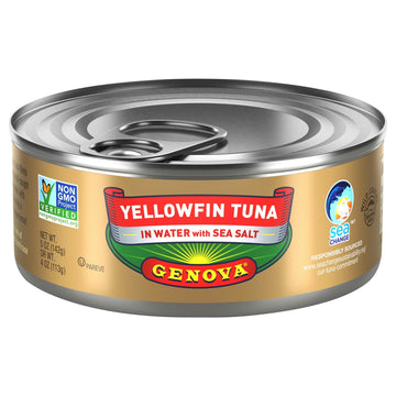 Genova - Ylwfin Tuna Water W/ Sea Salt - Case Of 12 - 5 Oz - Maras Green