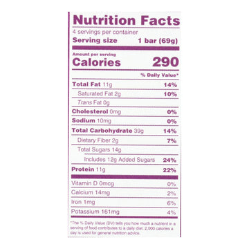 Gomacro - Bar Peanut Butter Cchip - Case Of 7 - 4/2.4 Oz - Maras Green