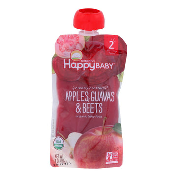 Happy Baby Happy Baby Clearly Crafted - Apples - Guavas And Beets - Case Of 16 - 4 Oz. - Maras Green