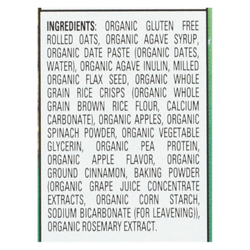 Happy Tot Soft Baked Oat Bar Organic Apples & Spinach - Case Of 6 - 5/.88oz - Maras Green