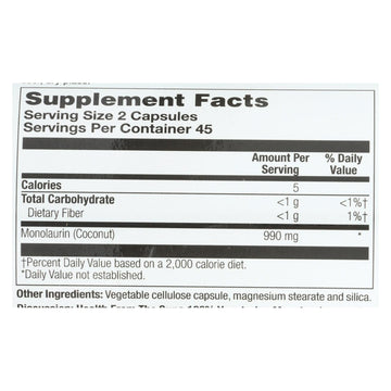 Health From The Sun Monolaurin - 1 Each - 90 Vcap - Maras Green