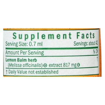 Herb Pharm - Lemon Balm Glycerite - 1 Each - 1 Oz - Maras Green