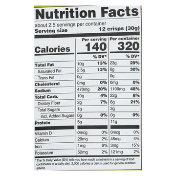 Hippie Snacks - Avocado Crsps Guacamole - Case Of 8 - 2.5 Oz - Maras Green