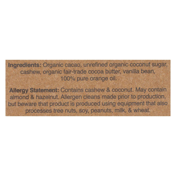 Hu - Dark Chocolate Bar Cashew Butter Orange Vanilla - Case Of 12 - 2.1 Oz - Maras Green