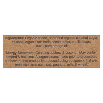 Hu - Dark Chocolate Bar Cashew Butter Orange Vanilla - Case Of 12 - 2.1 Oz - Maras Green