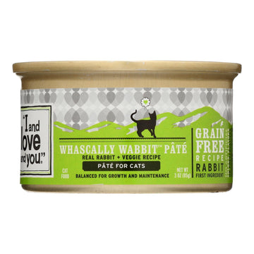 I And Love And You Canned Cat Food - Wabbit Pate - Case Of 24 - 3 Oz - Maras Green