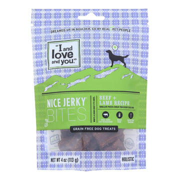 I And Love And You Nice Beef + Lamb Jerky Bites Dog Treats - Case Of 6 - 4 Oz - Maras Green