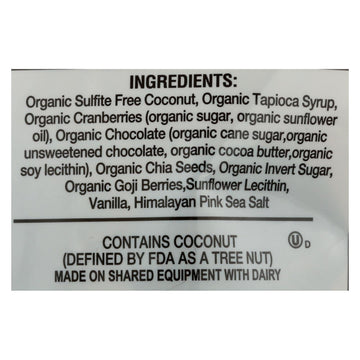 Jennies Coconut Bites - Organic - Cranberry Goji - Case Of 6 - 5.25 Oz - Maras Green