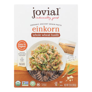 Jovial - Pasta - Organic - Whole Grain Einkorn - Fusilli - 12 oz - case of 12 - Maras Green