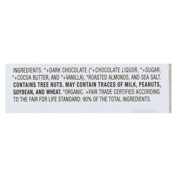 Lake Champlain Chocolates Chocolate Bar - Almonds & Sea Salt. 72% Cocoa Dark. - Case Of 12 - 3 Oz. - Maras Green