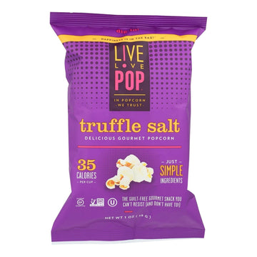 Live Love Pop Truffle Salt Delicious Gourmet Popcorn - Case Of 24 - 1.0 Oz - Maras Green