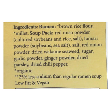 Lotus Foods Ramen - Organic - Millet And Brown Rice - With Miso Soup - 2.8 Oz - Case Of 10 - Maras Green