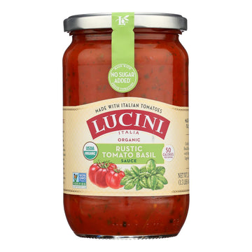 Lucini Italia - Pasta Sauce Organic Tomato Basil - Case of 6 - 24 Ounces - Maras Green