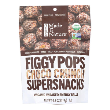 Made In Nature Figgy Pops - Choco Crunch - Case Of 6 - 4.2 Oz - Maras Green