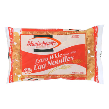 Manischewitz - Extra Wide Egg Noodles - Case Of 12 - 12 Oz. - Maras Green