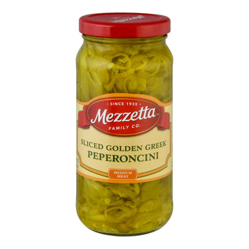 Mezzetta Deli Sliced Golden Greek Pepperoncini - Case Of 6 - 16 Fl Oz. - Maras Green