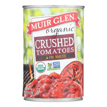 Muir Glen Fire Roasted Crushed Tomatoes - Tomato - Case Of 12 - 14.5 Oz. - Maras Green