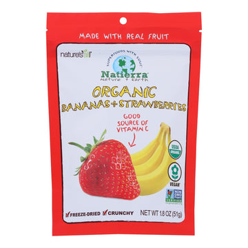 Natierra Freeze Dried - Bananas And Strawberries - Case Of 12 - 1.8 Oz. - Maras Green