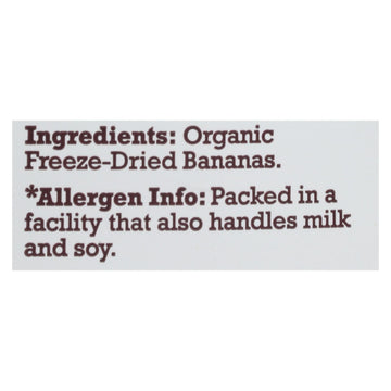 Natierra Organic Freeze Dried Raw - Banana - Case Of 12 - 2.5 Oz. - Maras Green