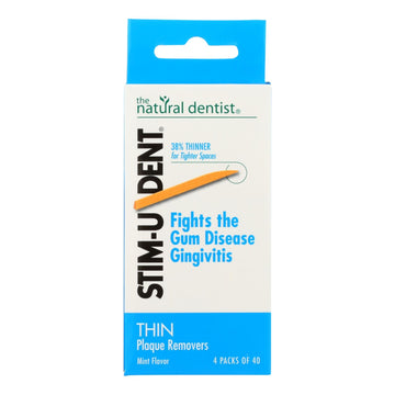 Natural Dentist Stim - u - dent Thin Plaque Removers Mint - Case Of 6 - 4 Packs - Maras Green