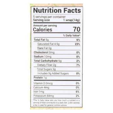 Nuco Original Organic Coconut Wraps - Case Of 12 - 2.47 Oz - Maras Green