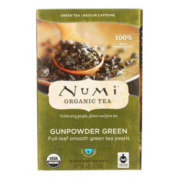 Numi Gunpowder Green Tea - 18 Tea Bags - Case Of 6 - Maras Green