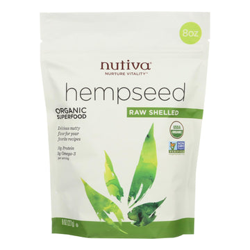 Nutiva Certified Organic Hempseed - Shelled - 8 Oz - Case Of 6 - Maras Green