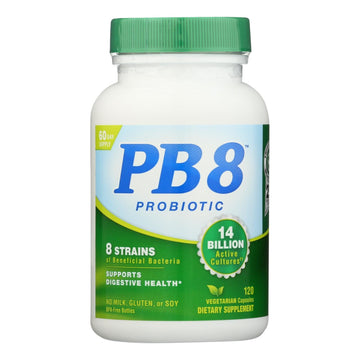 Nutrition Now PB 8 Pro - Biotic Acidophilus For Life - 120 Vegetarian Capsules - Maras Green