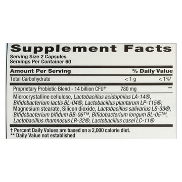 Nutrition Now PB 8 Pro - Biotic Acidophilus For Life - 120 Vegetarian Capsules - Maras Green