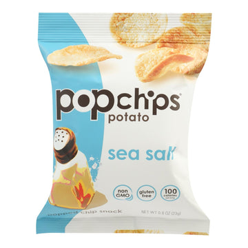 Popchips Potato Chip - Sea Salt - Case Of 24 - 0.8 Oz. - Maras Green