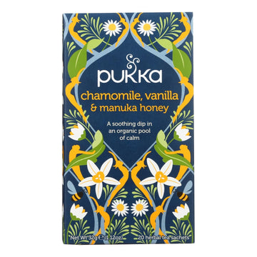 Pukka - Tea Organic Chamomile Vanilla Manuka Honey - Case Of 4 - 20 Bags - Maras Green