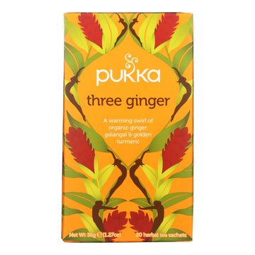 Pukka - Tea Organic Two Three Ginger - Case Of 4 - 20 Bags - Maras Green