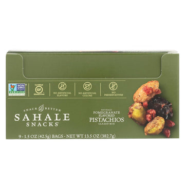 Sahale Glazed Mix With Pomegranate Flavored Pistachios - Case Of 9 - 1.5 Oz - Maras Green