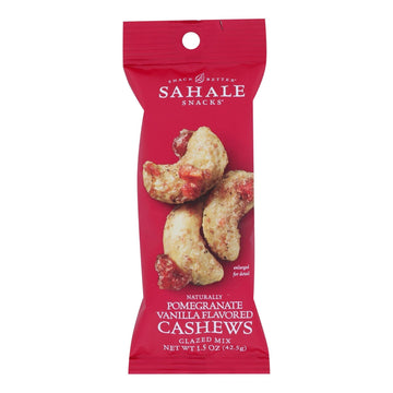 Sahale Snacks Glazed Nuts - Cashews With Pomegranate And Vanilla - 1.5 Oz - Case Of 9 - Maras Green
