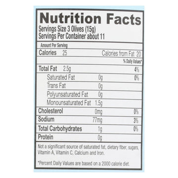 Santa Barbara Pitted Olives - Large Black - Case Of 12 - 5.75 Oz. - Maras Green