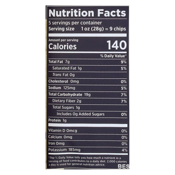 Siete Tortilla Chip - Sea Salt - Case Of 12 - 5 Oz - Maras Green