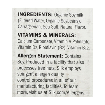 Silk Organic Soymilk - Unsweetened - Case Of 6 - 32 Fl Oz. - Maras Green
