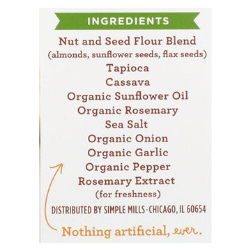 Simple Mills Rosemary And Sea Salt Almond Flour Crackers - Case Of 6 - 4.25 Oz. - Maras Green