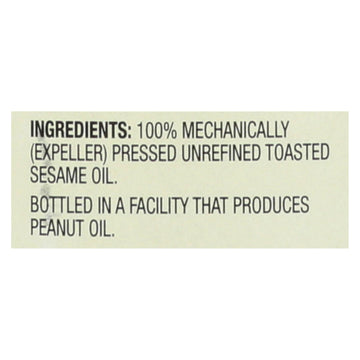 Spectrum Naturals Unrefined Toasted Sesame Oil - Case Of 6 - 8 Fl Oz. - Maras Green