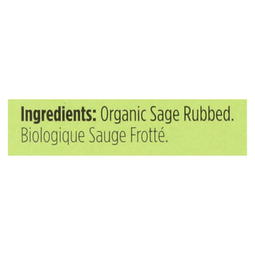 Spicely Organics - Organic Sage - Rubbed - Case Of 6 - 0.1 Oz. - Maras Green