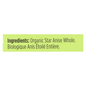 Spicely Organics - Organic Star Anise - Whole - Case Of 6 - 0.1 Oz. - Maras Green