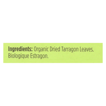 Spicely Organics - Organic Tarragon - Case Of 6 - 0.1 Oz. - Maras Green