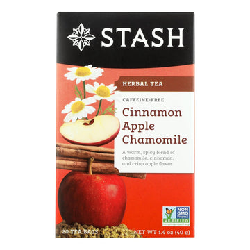 Stash Tea - Tea Herbal Cinnamon Apple Chamomile - Case Of 6 - 20 Bags - Maras Green